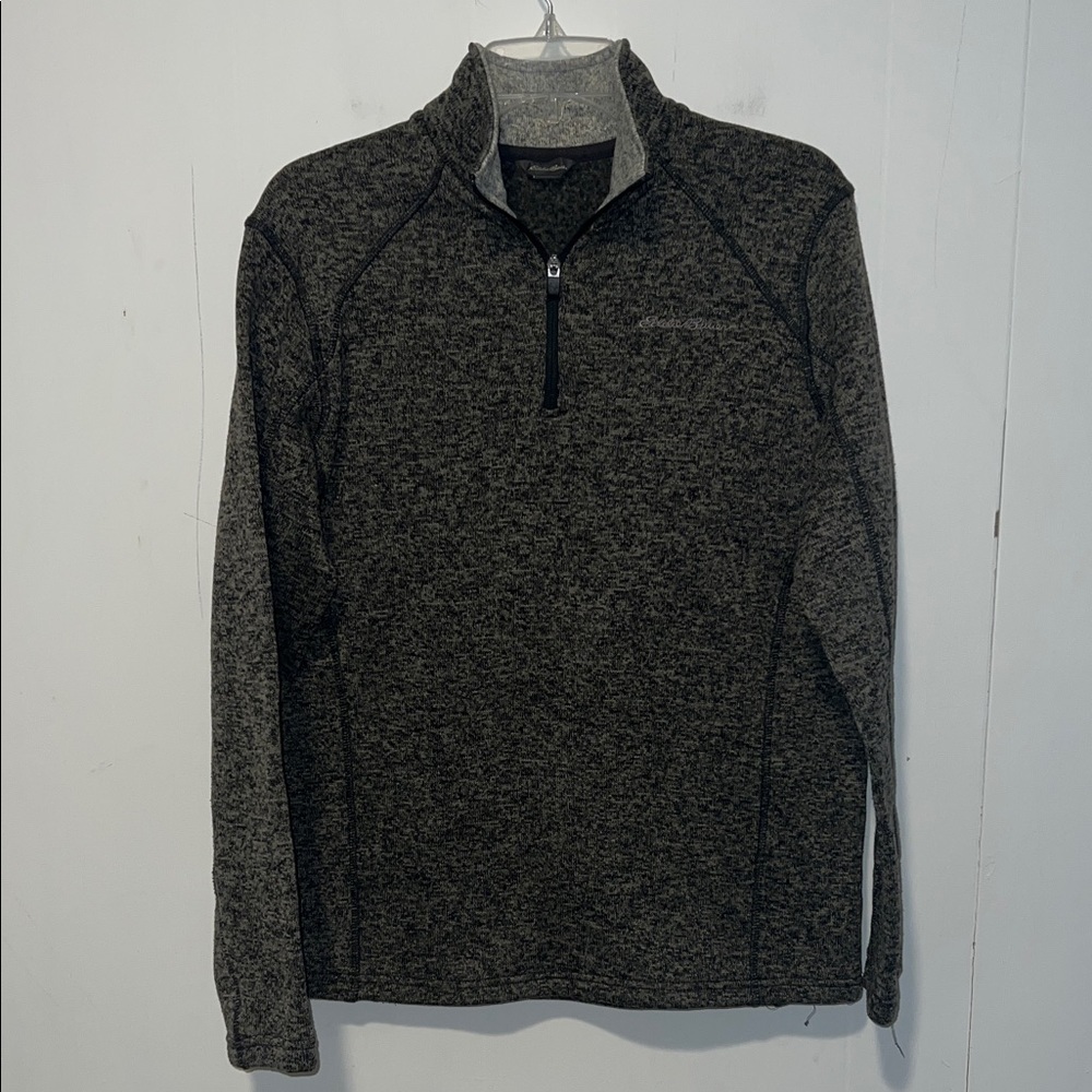 Eddie Bauer Black and Gray Knit Pullover I1